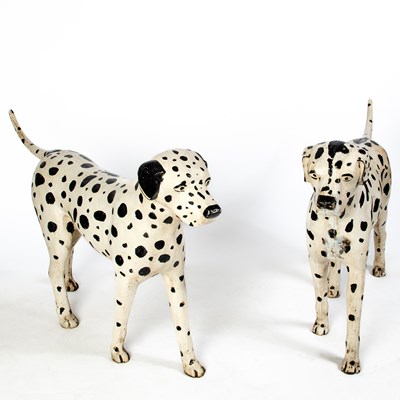 Lot 1202 - Pair of Cast Iron Painted Dalmatian Dog Figures