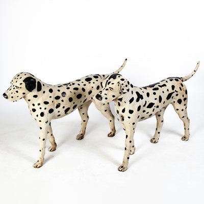 Lot 1202 - Pair of Cast Iron Painted Dalmatian Dog Figures