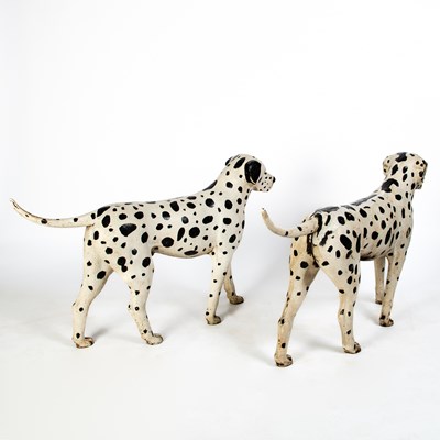 Lot 1202 - Pair of Cast Iron Painted Dalmatian Dog Figures