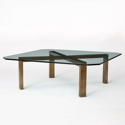 Lot 461 - Bronze and Glass Coffee Table