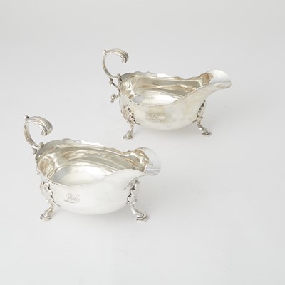 Lot 246 - Pair of George III Sterling Silver Sauceboats