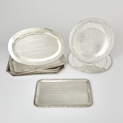 Lot 224 - Group of Seven Sterling Silver Presentation Platters