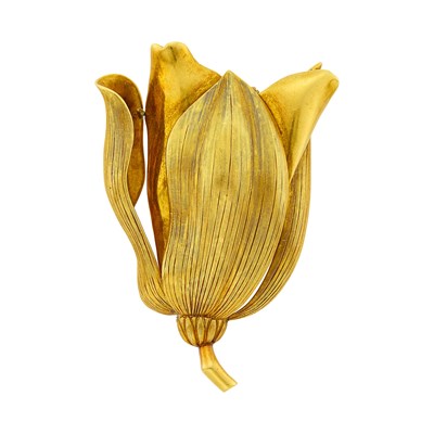 Lot 1023 - Tiffany & Co. Gold Tulip Brooch