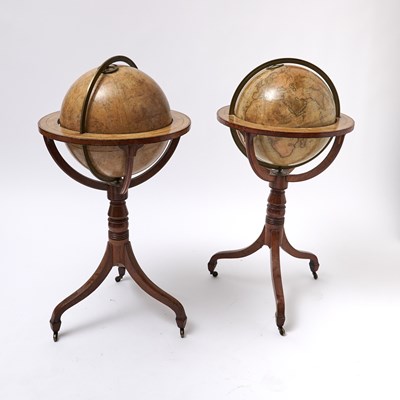Lot 67 - A pair of Regency 15-inch library globes by Cary