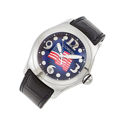 Lot 1270 - Corum Stainless Steel 'American Flag Bubble' Wristwatch, Ref. 163.150.20