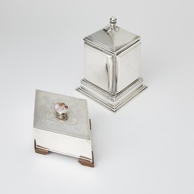 Lot 217 - Danish Silver Table Cigarette Caddy