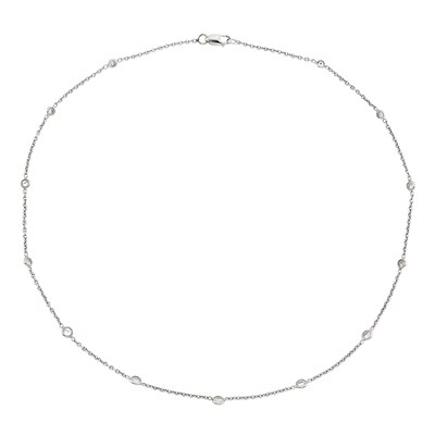 Lot 1106 - White Gold and Diamond Chain Necklace