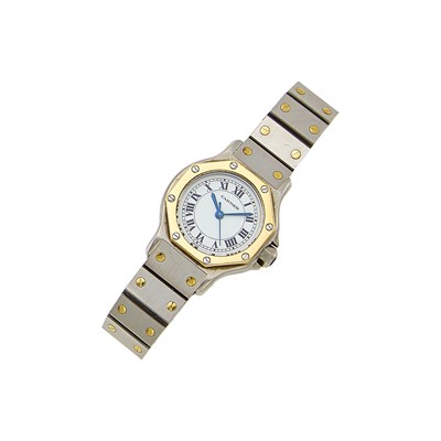 Lot 1203 - Cartier Stainless Steel and Gold 'Santos' Wristwatch