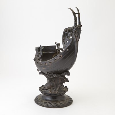 Lot 201 - Continental Patinated Metal Nef