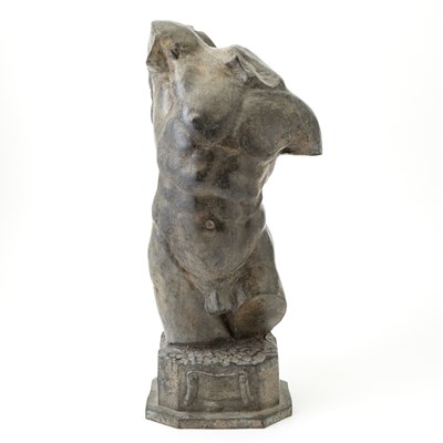 Lot 197 - Patinated Bronze Male Nude Torso