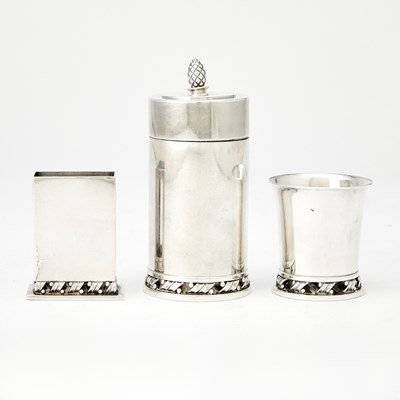 Lot 293 - Georg Jensen Sterling Silver Cigarette Smoking Set