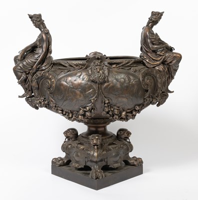 Lot 115 - Large Patinated Bronze Centerpiece