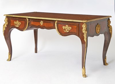 Lot 309 - Louis XV Style Bronze Mounted Ebonized Kingwood Bureau Plat