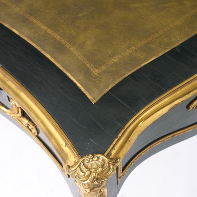 Lot 248 - Louis XV Style Bronze Mounted Ebonized Bureau Plat