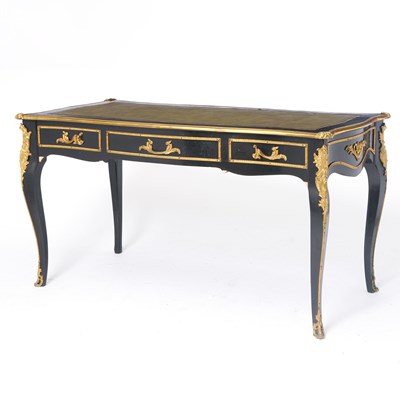 Lot 248 - Louis XV Style Bronze Mounted Ebonized Bureau Plat