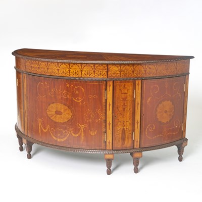 Lot 156 - George III Style Inlaid Satinwood Demilune Cabinet