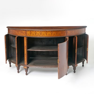 Lot 156 - George III Style Inlaid Satinwood Demilune Cabinet