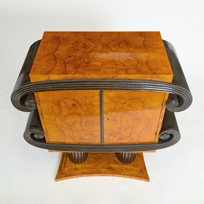 Lot 373 - Art Deco Style Part Ebonized Maple Cabinet