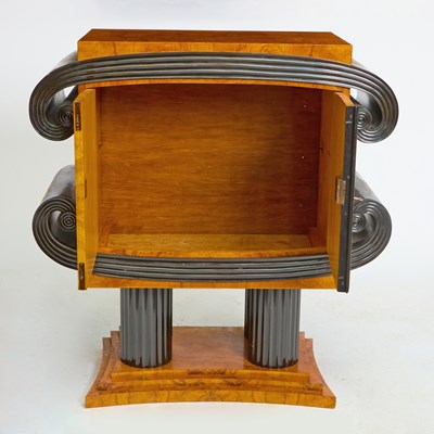 Lot 373 - Art Deco Style Part Ebonized Maple Cabinet