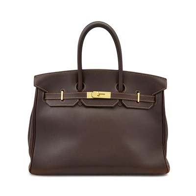 Lot 1231 - Hermès Chocolate Brown Gulliver Leather 'Birkin 35' Bag