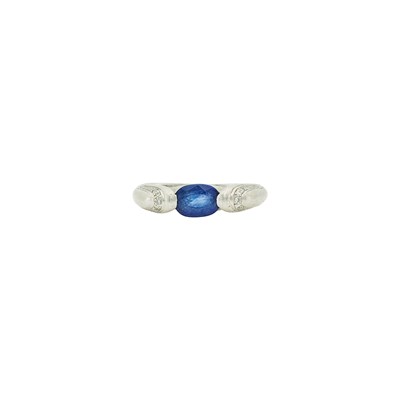 Lot 1227 - Platinum, Sapphire and Diamond Ring