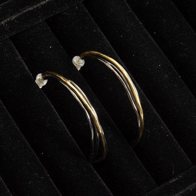 Lot 174 - 18KT Ippolita Pair of Silver and Gold Hoop Earrings