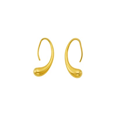 Lot 1232 - Tiffany & Co., Elsa Peretti Pair of Gold 'Teardrop' Earrings