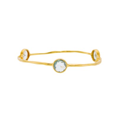 Lot 120 - Ippolita Gold and Blue Topaz 'Rock Candy' Bangle Bracelet