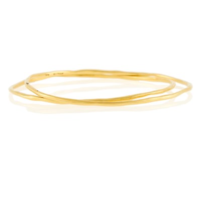 Lot 164 - Ippolita Pair of Gold 'Squiggle' Bangle Bracelets