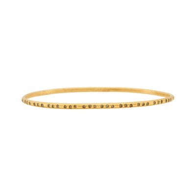 Lot 1021 - Rose Gold and Colored Diamond Bangle Bracelet