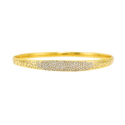 Lot 153 - Gold and Diamond Bangle Bracelet