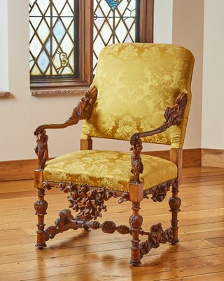 Lot 383 - Venetian Baroque Style Carved Boxwood Armchair