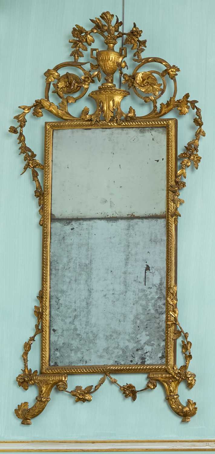 Lot 322 - Italian Neoclassical Carved and Giltwood Pier Mirror