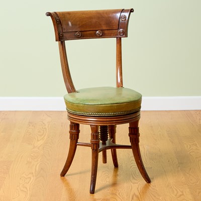 Lot 374 - English Regency Mahogany Adjustable Piano Chair