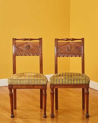 Lot 311 - Pair of Empire Walnut Side Chairs