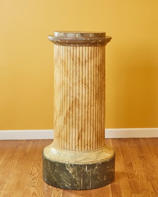 Lot 325 - Neoclassic Style Faux Marble Demi-Lune Wood Column