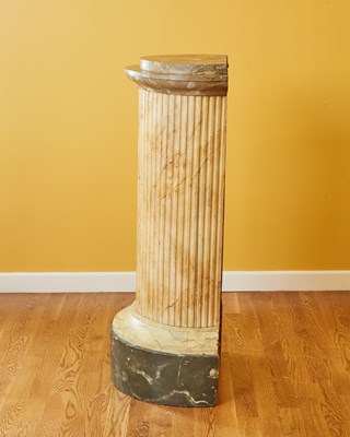 Lot 325 - Neoclassic Style Faux Marble Demi-Lune Wood Column