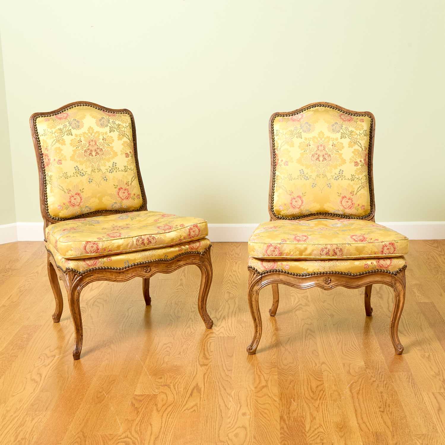 Lot 84 - Pair of Early Louis XV Walnut Side Chairs