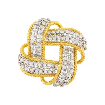 Lot 135 - Gold, Platinum and Diamond Clip-Brooch