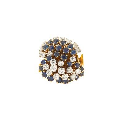 Lot 1068 - Gold, Diamond and Sapphire Ring, France