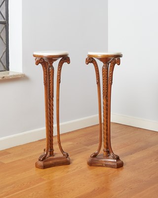 Lot 303 - Pair of Louis XVI Walnut Pedestals