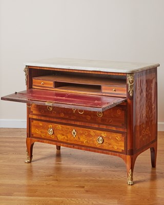 Lot 300 - Louis XV / XVI Transitional Gilt-Bronze Mounted Kingwood Marquetry Secrétaire Commode