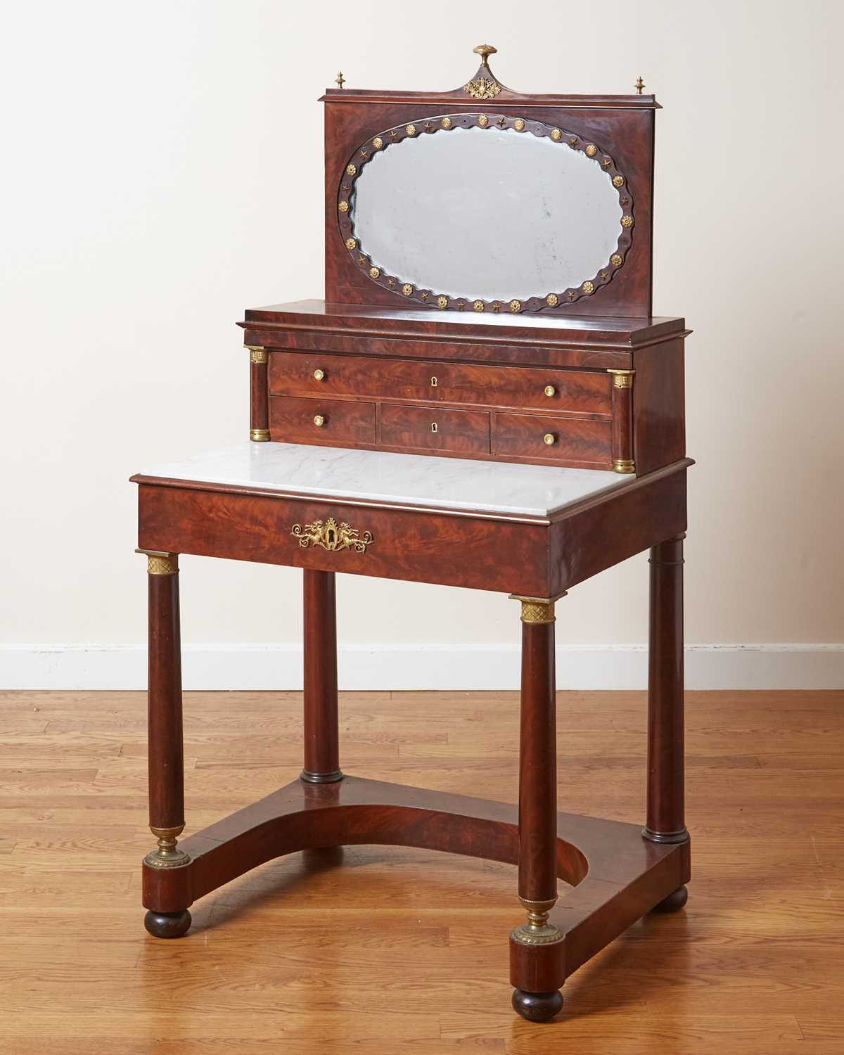 Lot 295 - Empire Gilt-Bronze Mounted Mahogany Lady's Desk / Makeup Table