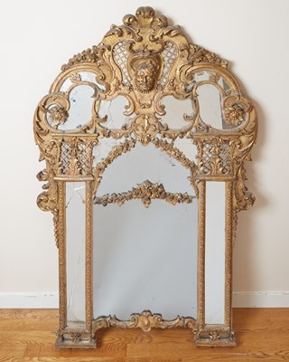 Lot 367 - Louis XIV / Louis XV Régence Giltwood Mirror