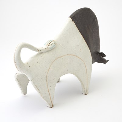 Lot 807 - Bruno Gambone Glazed Stoneware Figure of a Bull