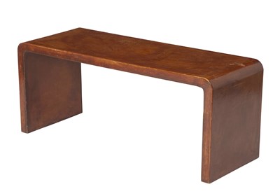 Lot 770 - Jean Michel Frank Style Leather Clad Waterfall Low Table
