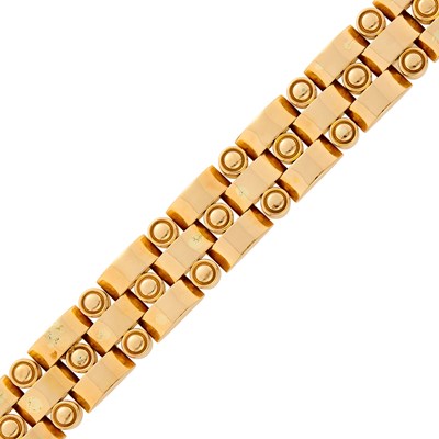 Lot 1155 - Wide Rose Gold Link Bracelet