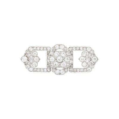 Lot 1178 - Platinum and Diamond Brooch