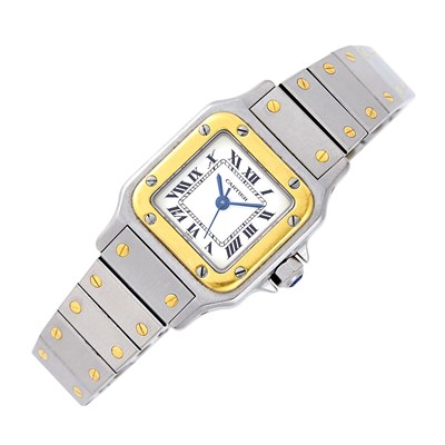 Lot 37 - Cartier Gold and Stainless Steel 'Santos' Wristwatch