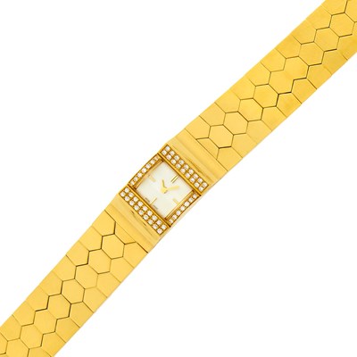 Lot 119 - Van Cleef & Arpels Gold and Diamond 'Ludo Swann' Bracelet-Watch